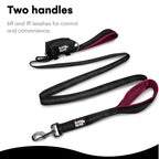 RhinoGrip Aqua: Double Handle Reflective Dog Leash -  by Handbags Specialist Headquarter | Available at Handbags Specialist Headquarter