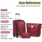 LARVENDER Expandable 5-Piece Spinner Luggage Set -  by Handbags Specialist Headquarter | Available at Handbags Specialist Headquarter
