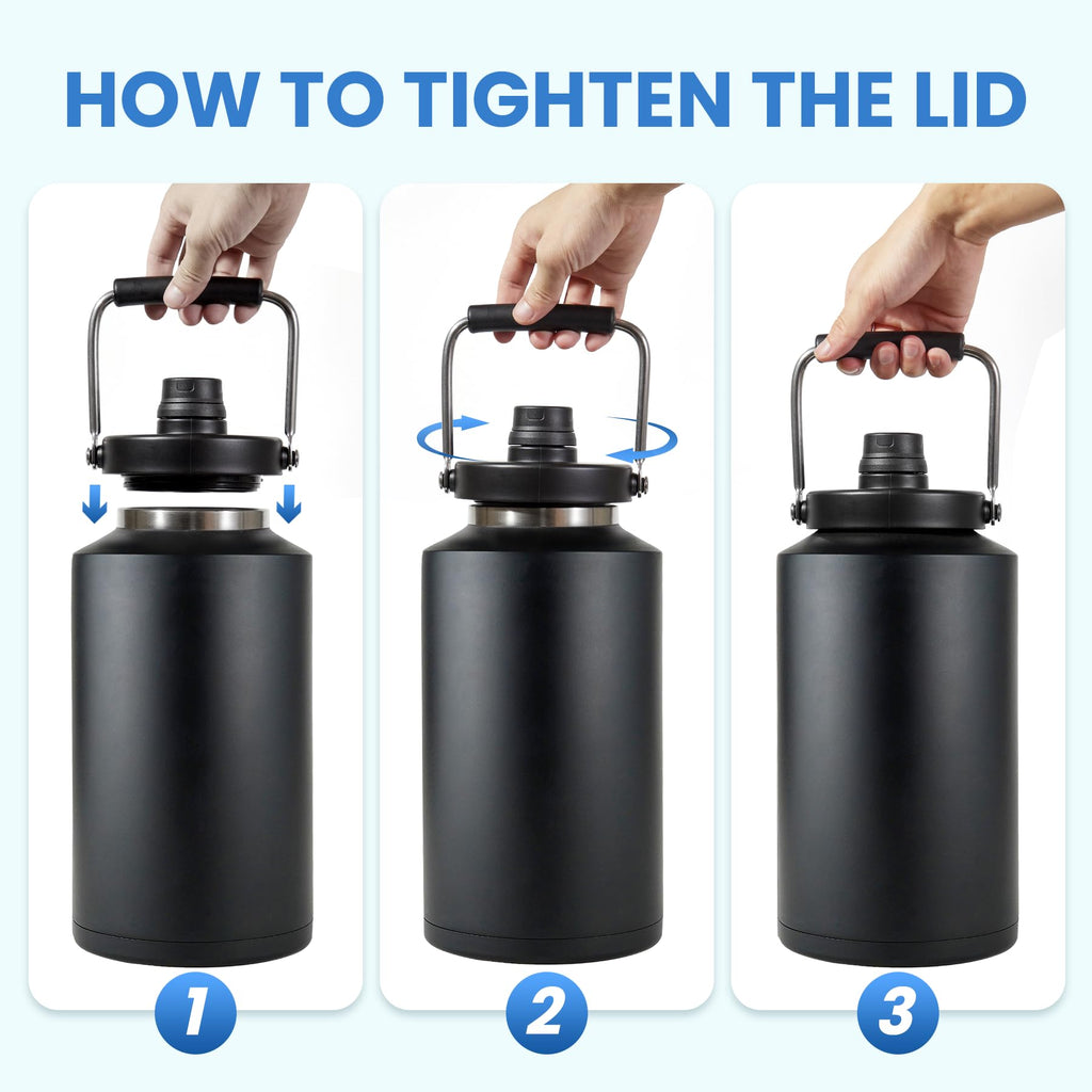 HydraGuard 128oz: Dual-Vacuum Stainless Water Jug - Water Bottles by Handbags Specialist Headquarter | Available at Handbags Specialist Headquarter