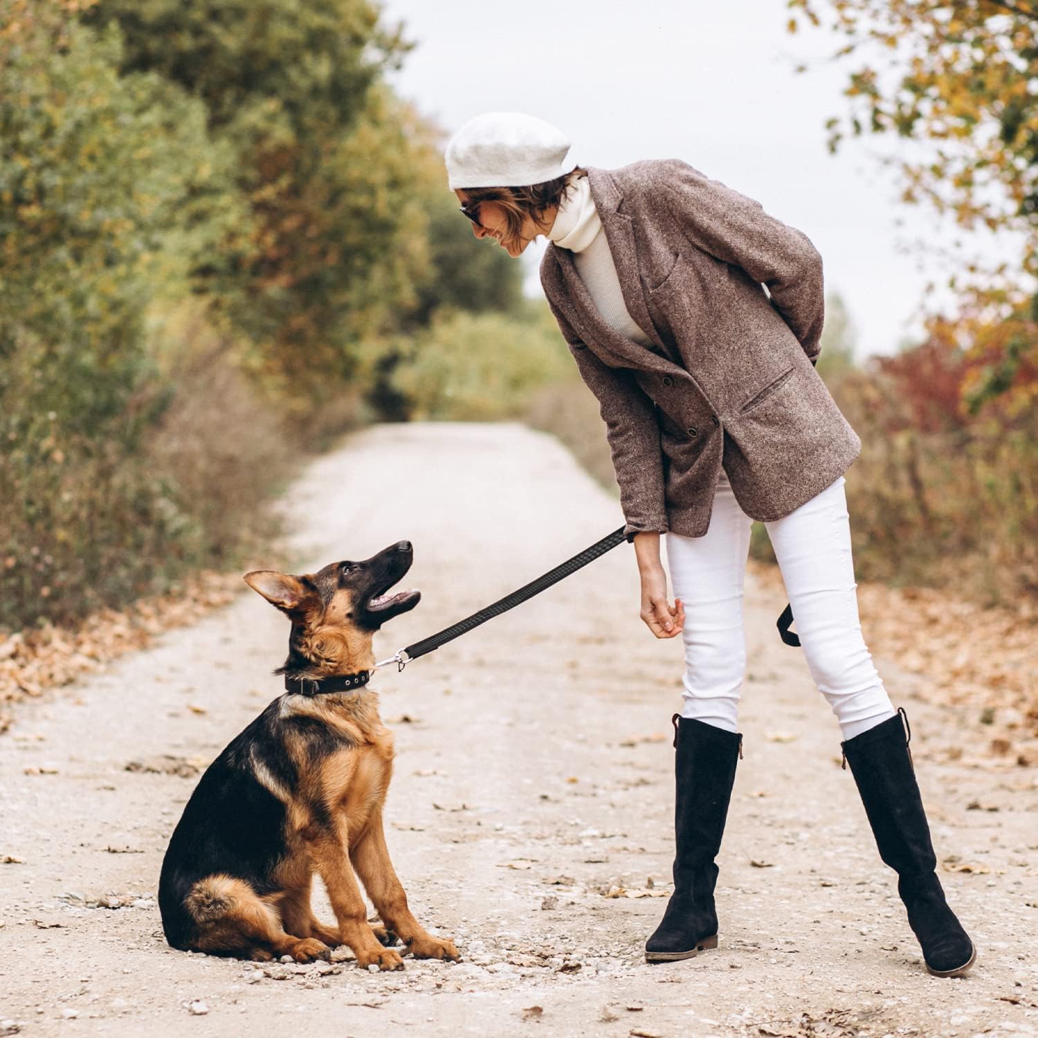 RhinoGrip Aqua: Double Handle Reflective Dog Leash -  by Handbags Specialist Headquarter | Available at Handbags Specialist Headquarter