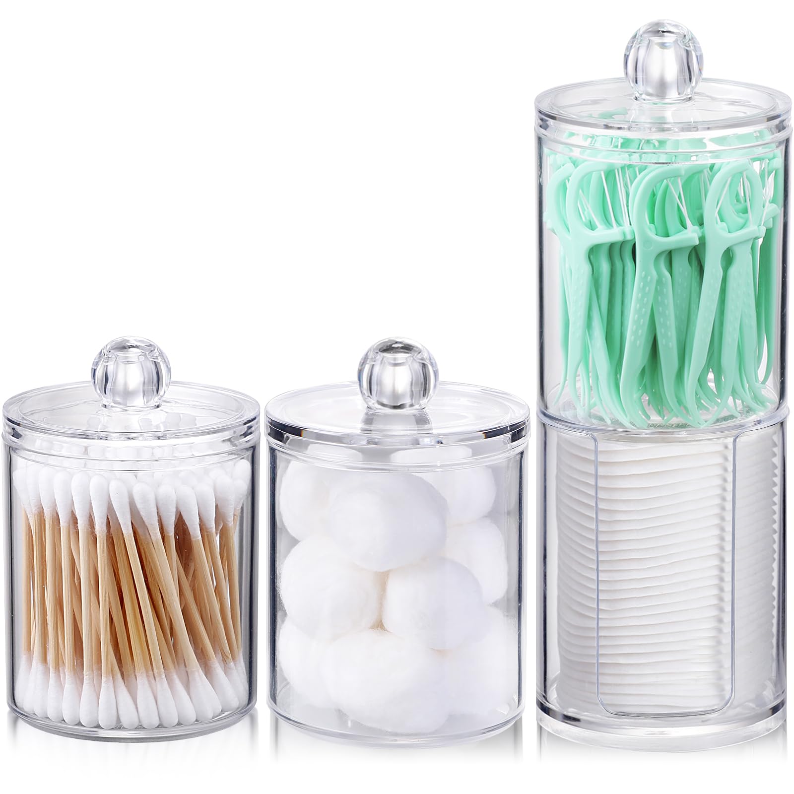 Clear Acrylic Qtip Dispenser Set - 4 Pack - Decor by Handbags Specialist Headquarter | Available at Handbags Specialist Headquarter