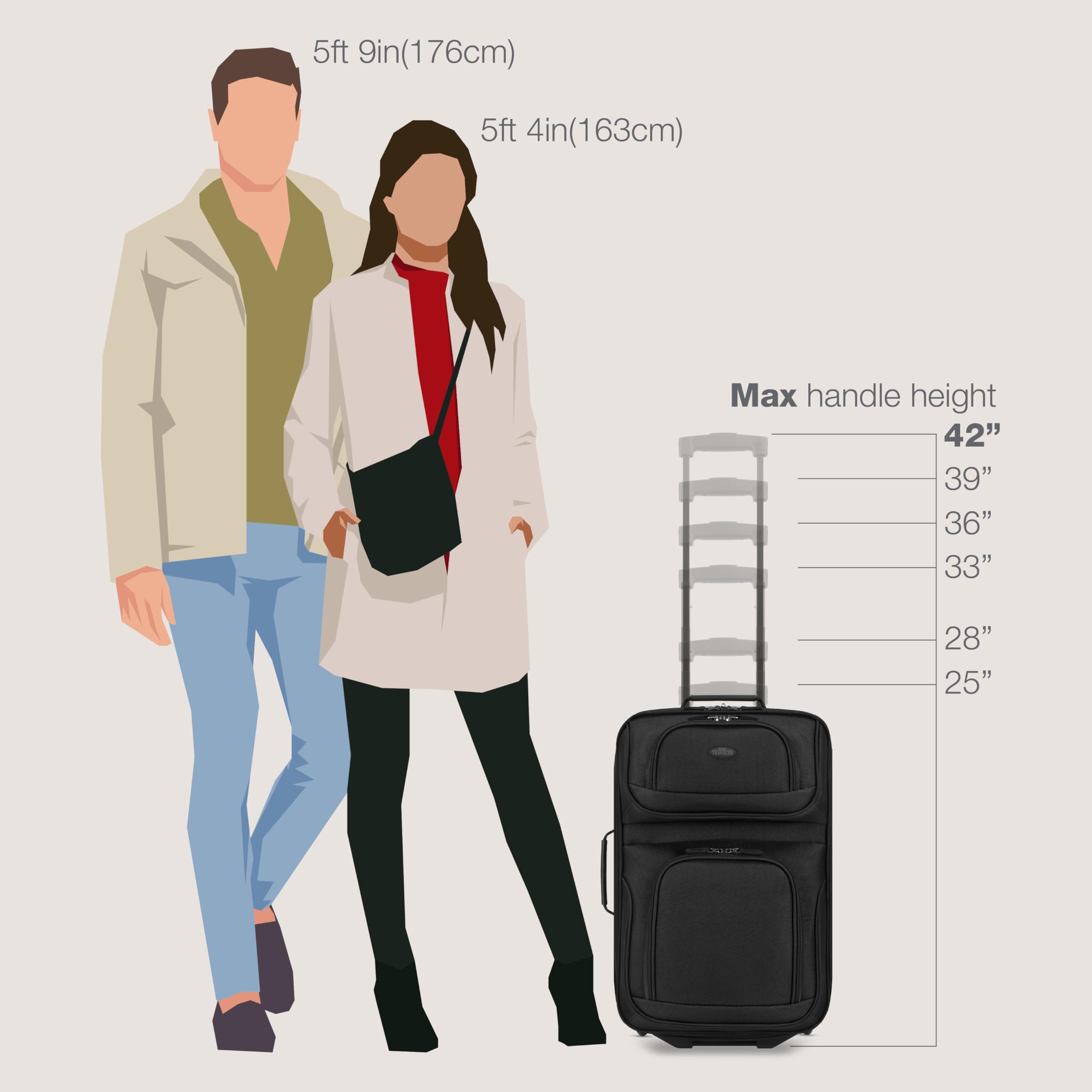 U.S. Traveler Rio Expandable Orange Carry-on -  by Handbags Specialist Headquarter | Available at Handbags Specialist Headquarter