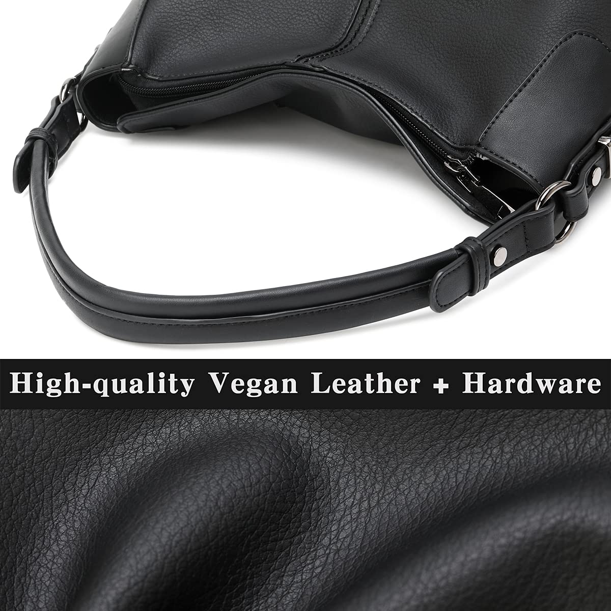 Lapsting Boho Faux Leather Hobo Shoulder Bag