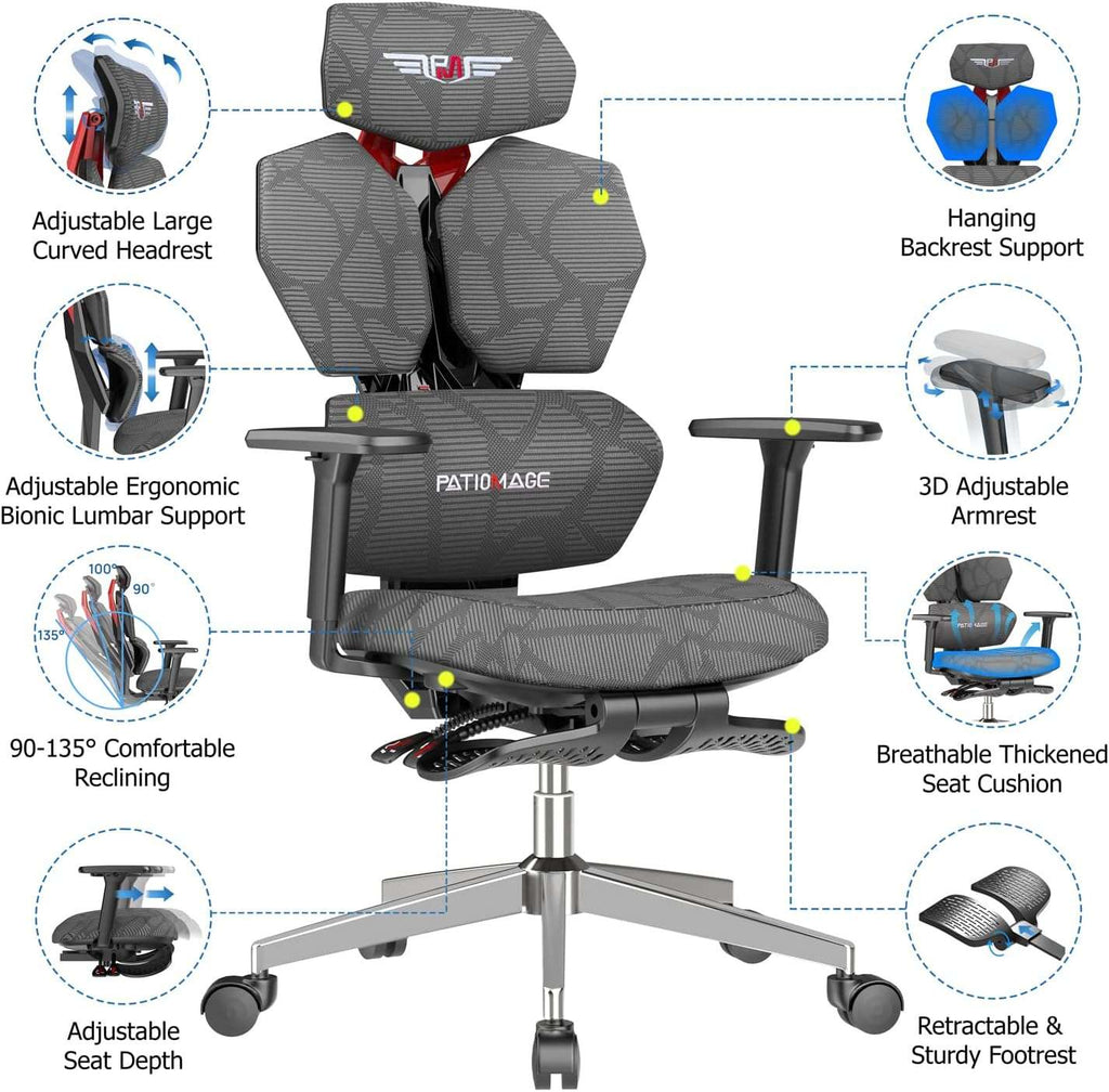 ErgoMax Gaming Chair: Tall & Recline Comfort - Gaming Accessories by Handbags Specialist Headquarter | Available at Handbags Specialist Headquarter