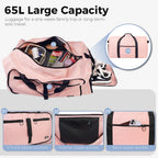 Foldable 65L Duffle Bag with Shoe Compartment