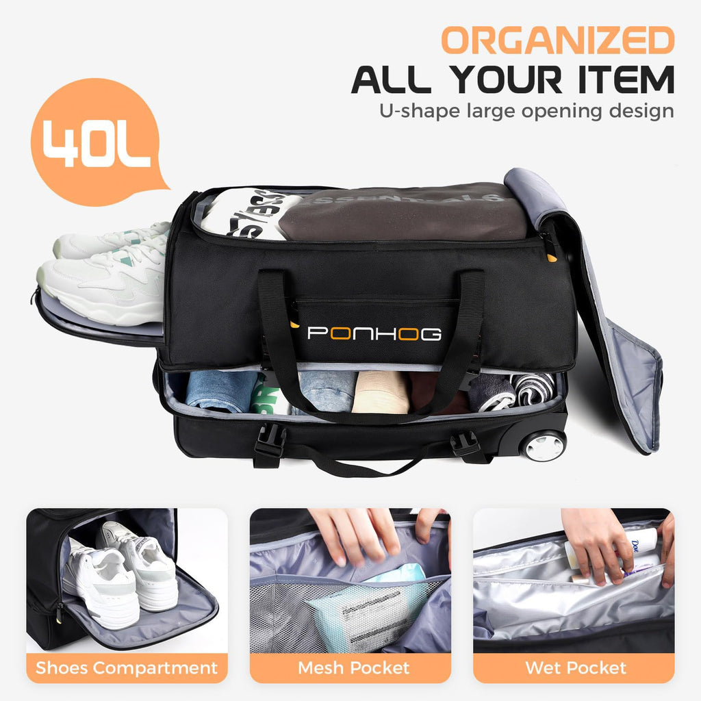 TravelWheels Duffel: Large Waterproof Wheeled Bag -  by Handbags Specialist Headquarter | Available at Handbags Specialist Headquarter