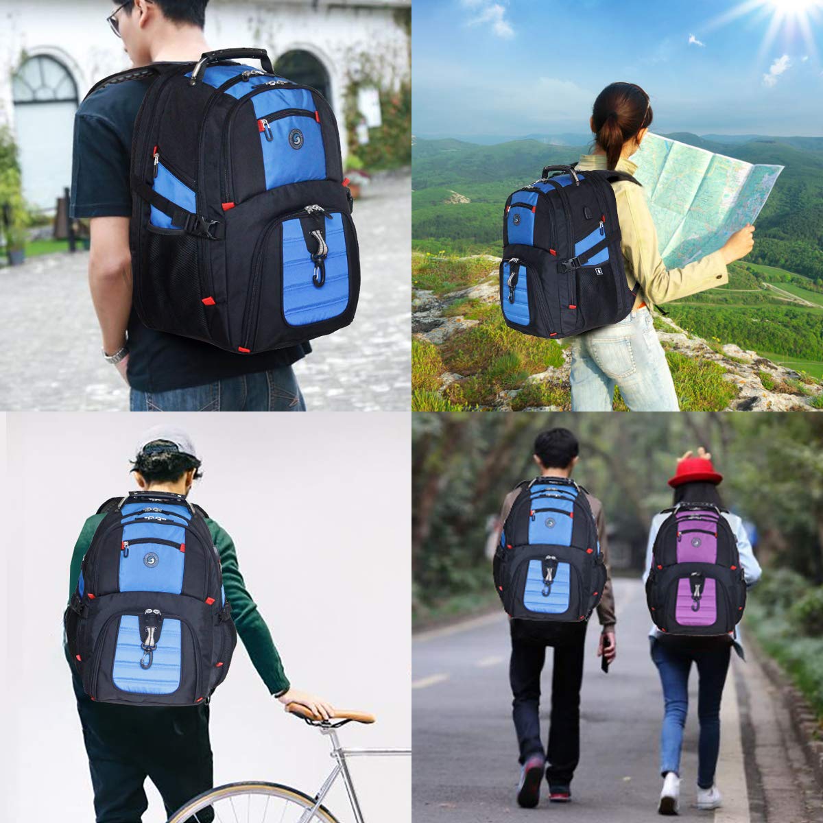 SHRRADOO 50L USB Travel Laptop Backpack - Airline Approved - Backpack Bags by Handbags Specialist Headquarter | Available at Handbags Specialist Headquarter