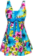 Plus Size Tummy Control Swimdress with Boyshorts