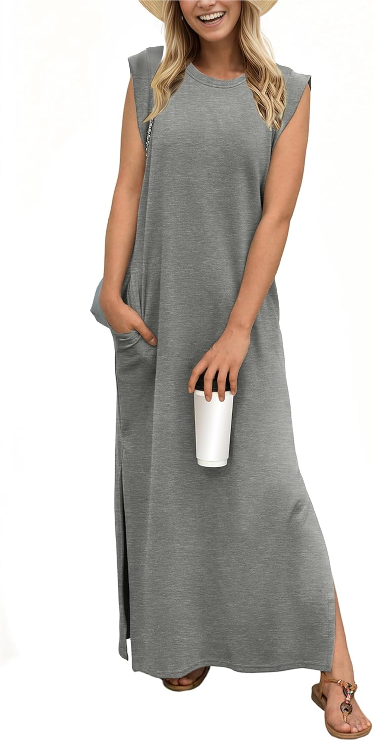 Women's Casual Maxi Dress with Pockets