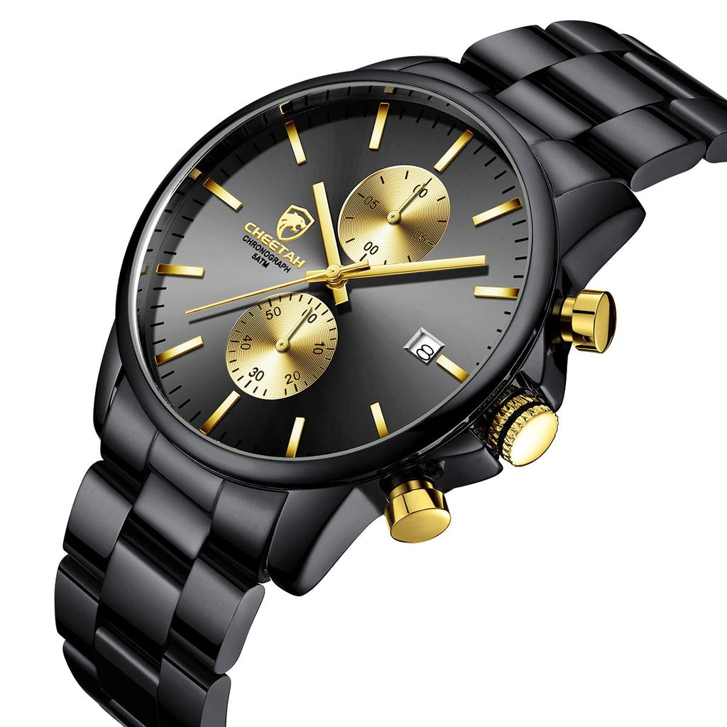 Golden Hour Elite Chrono Steel Men’s Quartz Watch