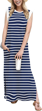 Women's Casual Maxi Dress with Pockets