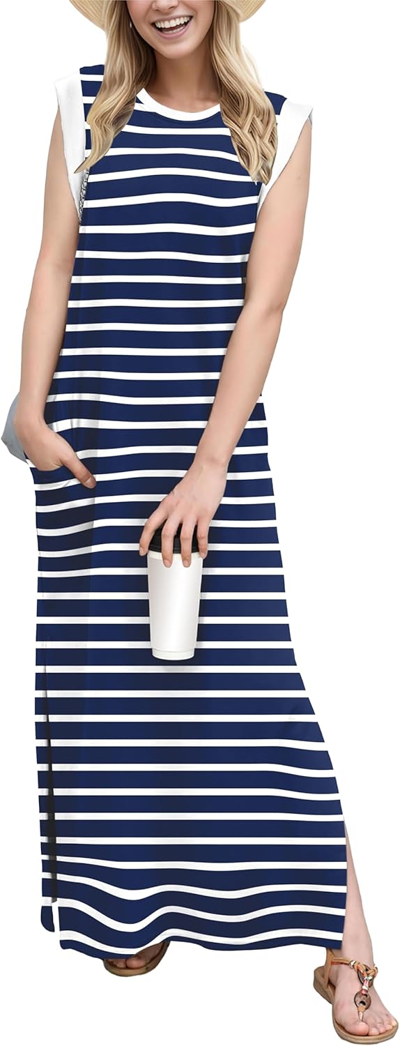 Women's Casual Maxi Dress with Pockets