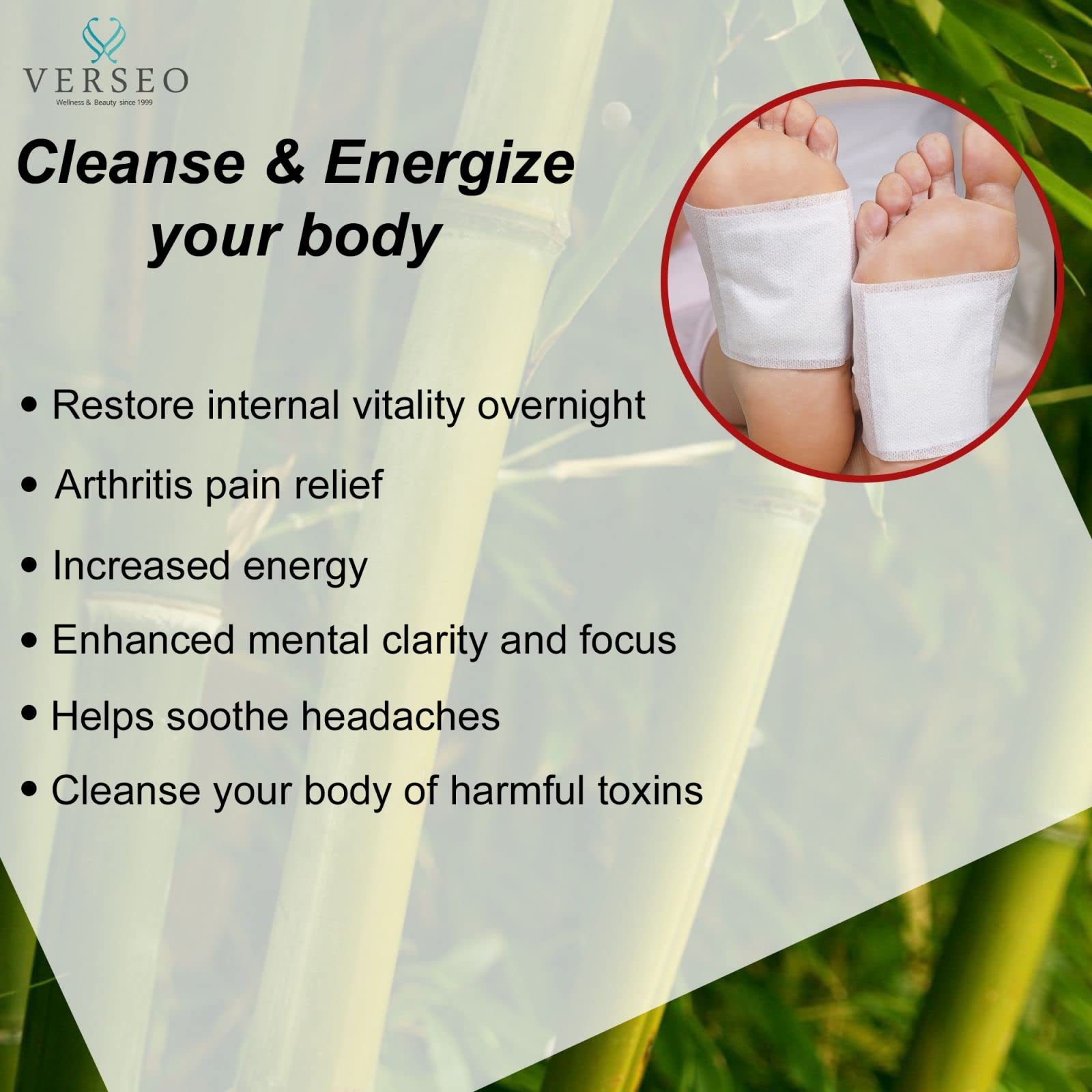 Verseo Energizing Tourmaline Foot Pads (30 Pack) - Health Care by Handbags Specialist Headquarter | Available at Handbags Specialist Headquarter