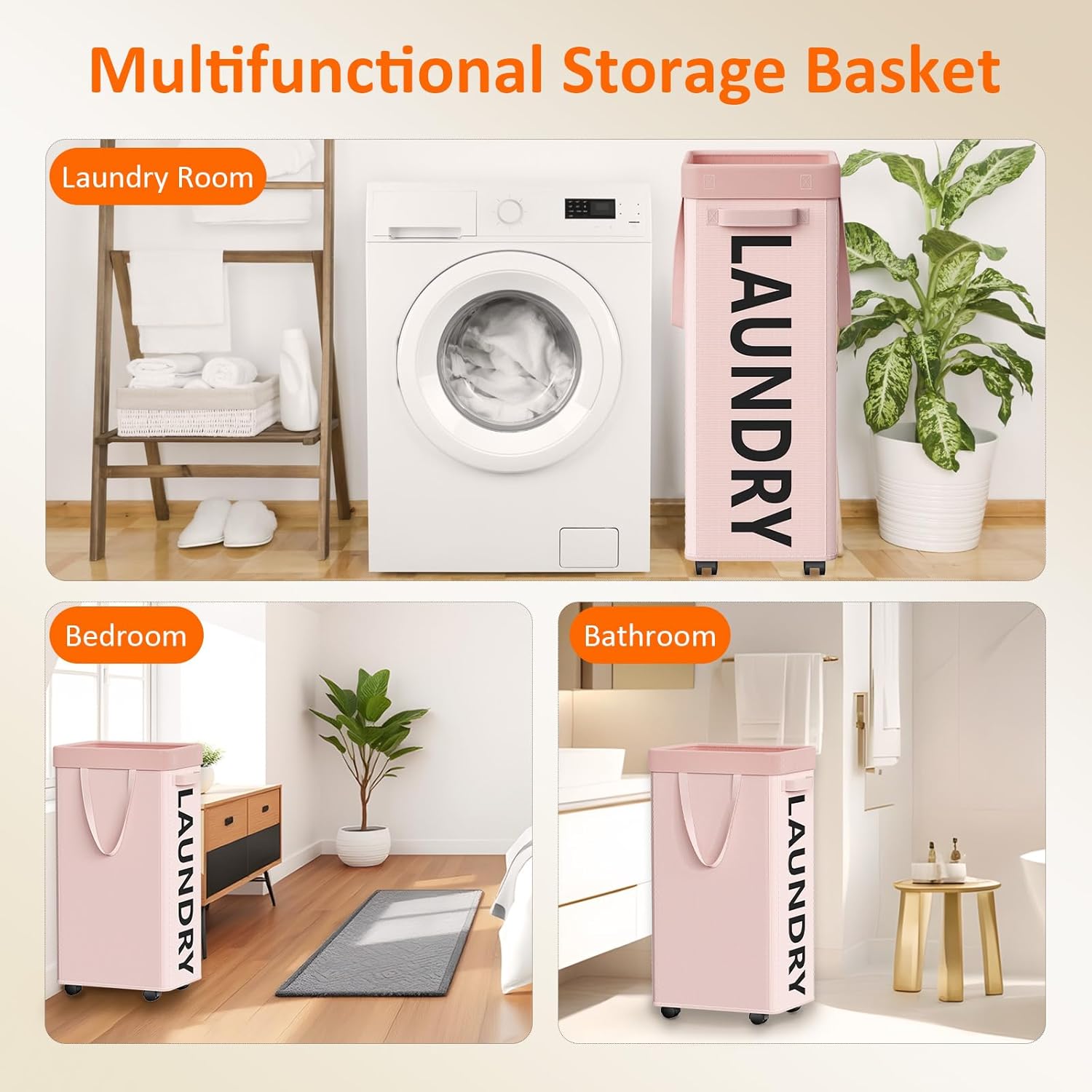 RollAway 90L Laundry Basket with Removable Bag - Laundry Baskets by Handbags Specialist Headquarter | Available at Handbags Specialist Headquarter