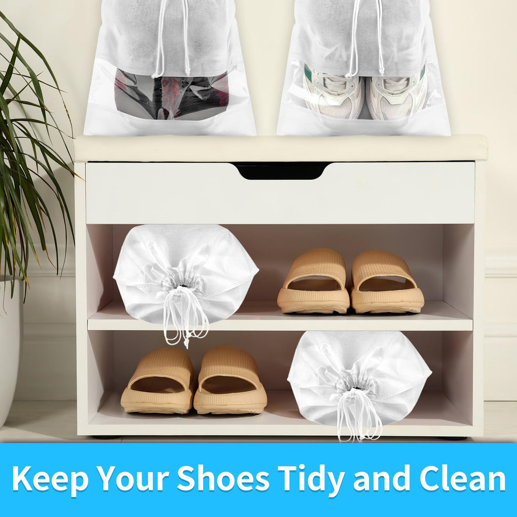 Clear View Travel Shoe Bags - 12 Pack -  by Handbags Specialist Headquarter | Available at Handbags Specialist Headquarter