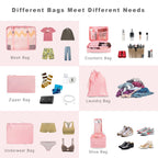 TravelMate 8-Piece Packing Cubes - Luggage Travel Bags by Handbags Specialist Headquarter | Available at Handbags Specialist Headquarter