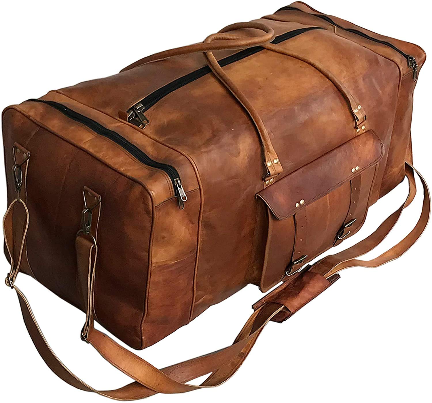 Leather Duffle Bag for Men - 21 Brown