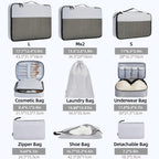 BAGAIL Travel Cubes: 8/9 Set Packing Organizers -  by Handbags Specialist Headquarter | Available at Handbags Specialist Headquarter