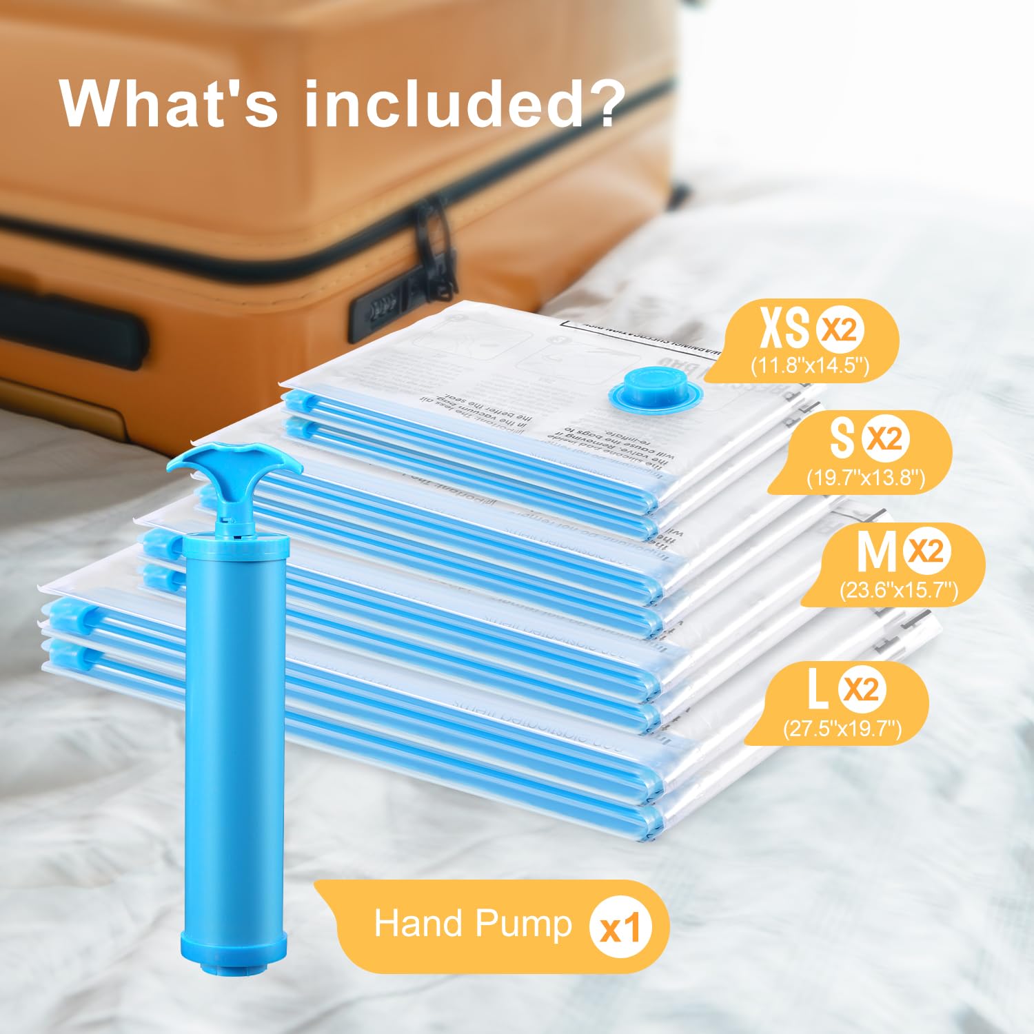 Vacuum Space Saver Bags - 6 Pack Travel Combo -  by Handbags Specialist Headquarter | Available at Handbags Specialist Headquarter