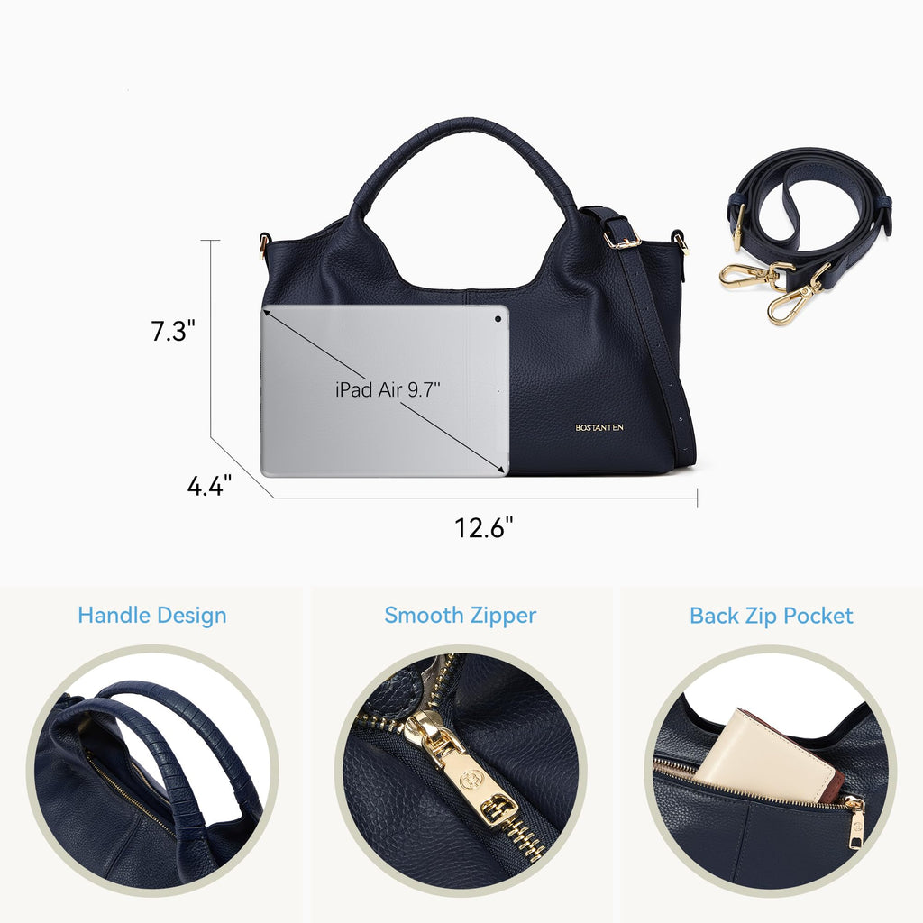 BOSTANTEN Leather Satchel Crossbody Handbag for Women