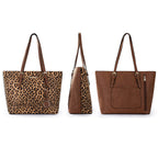 Leopard Luxe: Montana West 3pc Tote & Satchel Set