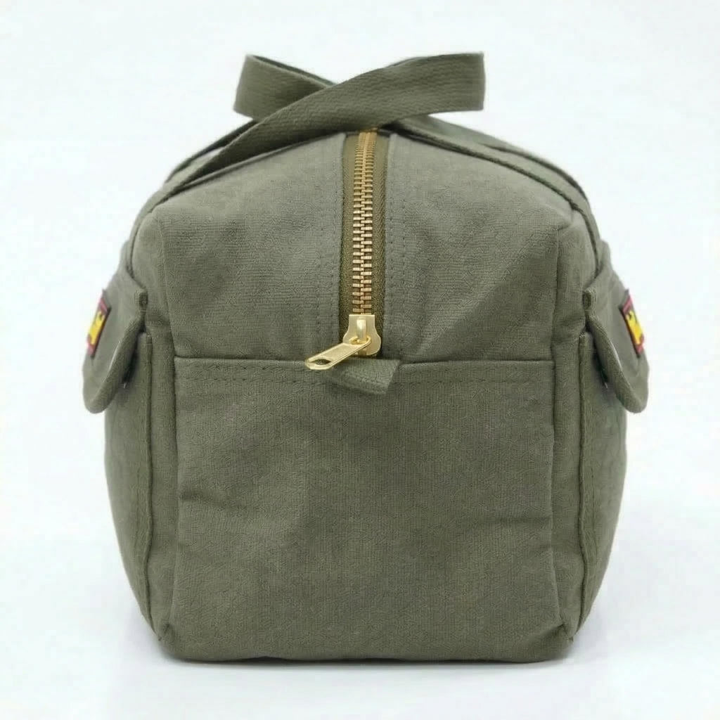 Waxed Canvas Military Duffle Bag, Olive Green