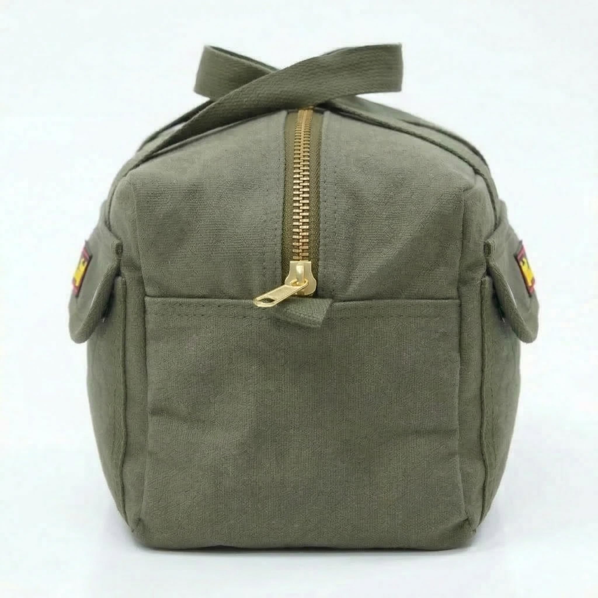 Waxed Canvas Military Duffle Bag, Olive Green