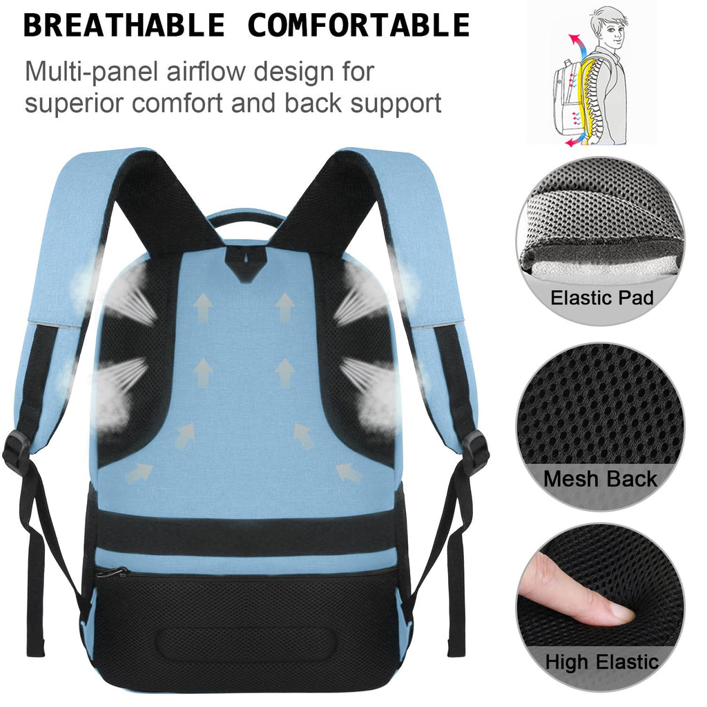 Volher Anti-Theft USB Laptop Backpack - Rose Red