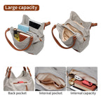 Worldlyda Women Canvas Embroidered Hobo Tote Bag