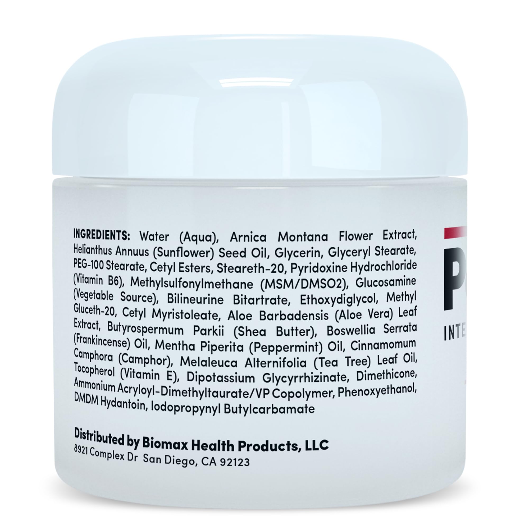 White plastic jar with blue label showing Penetrex cream ingredients text. - Penetrex Cream Duo Pack - 2oz & 4oz Jars - 4 Ounce (Pack of 1) - Handbags Specialist Headquarter