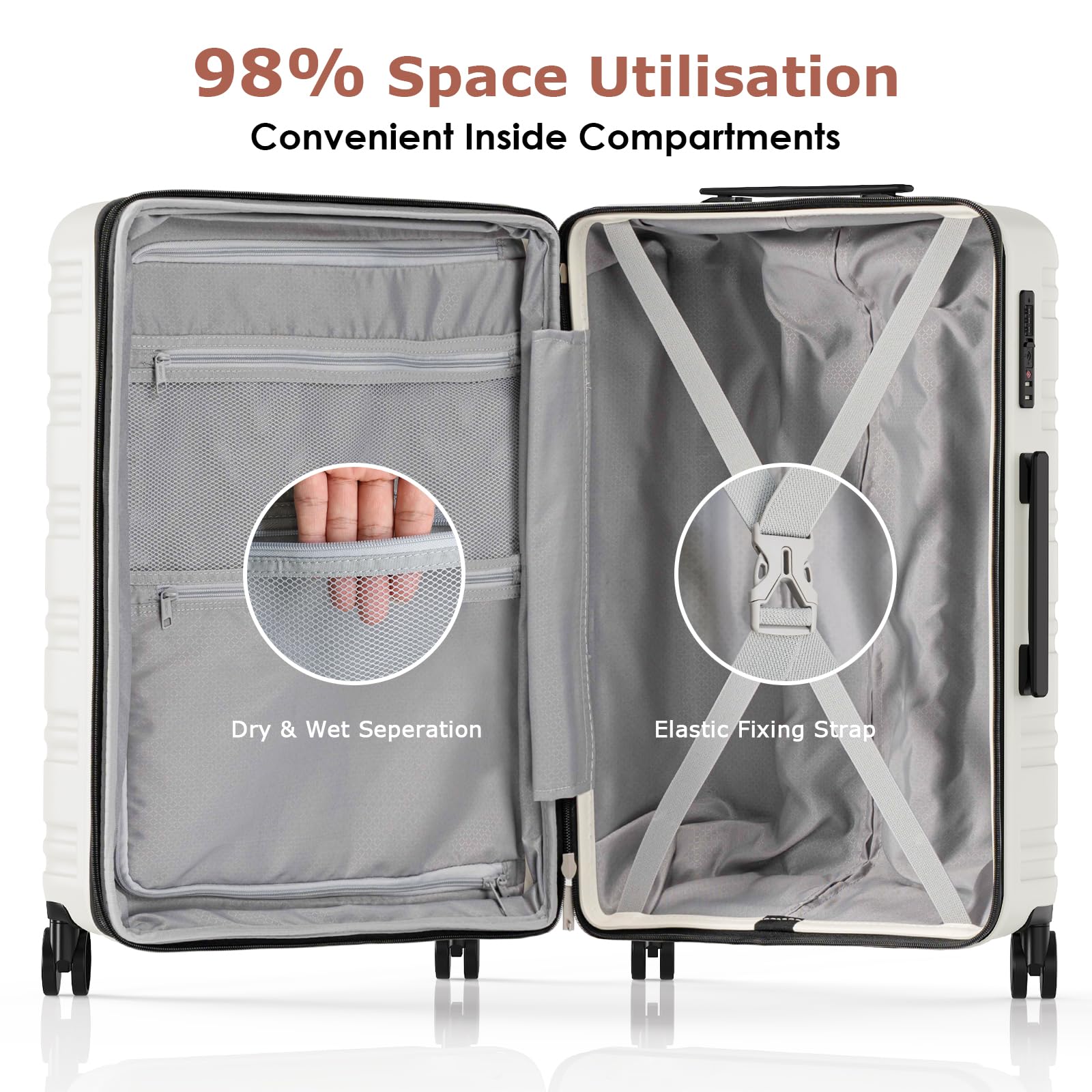 BEOW Spinner Luggage Set - Luggage Travel Bags by Handbags Specialist Headquarter | Available at Handbags Specialist Headquarter