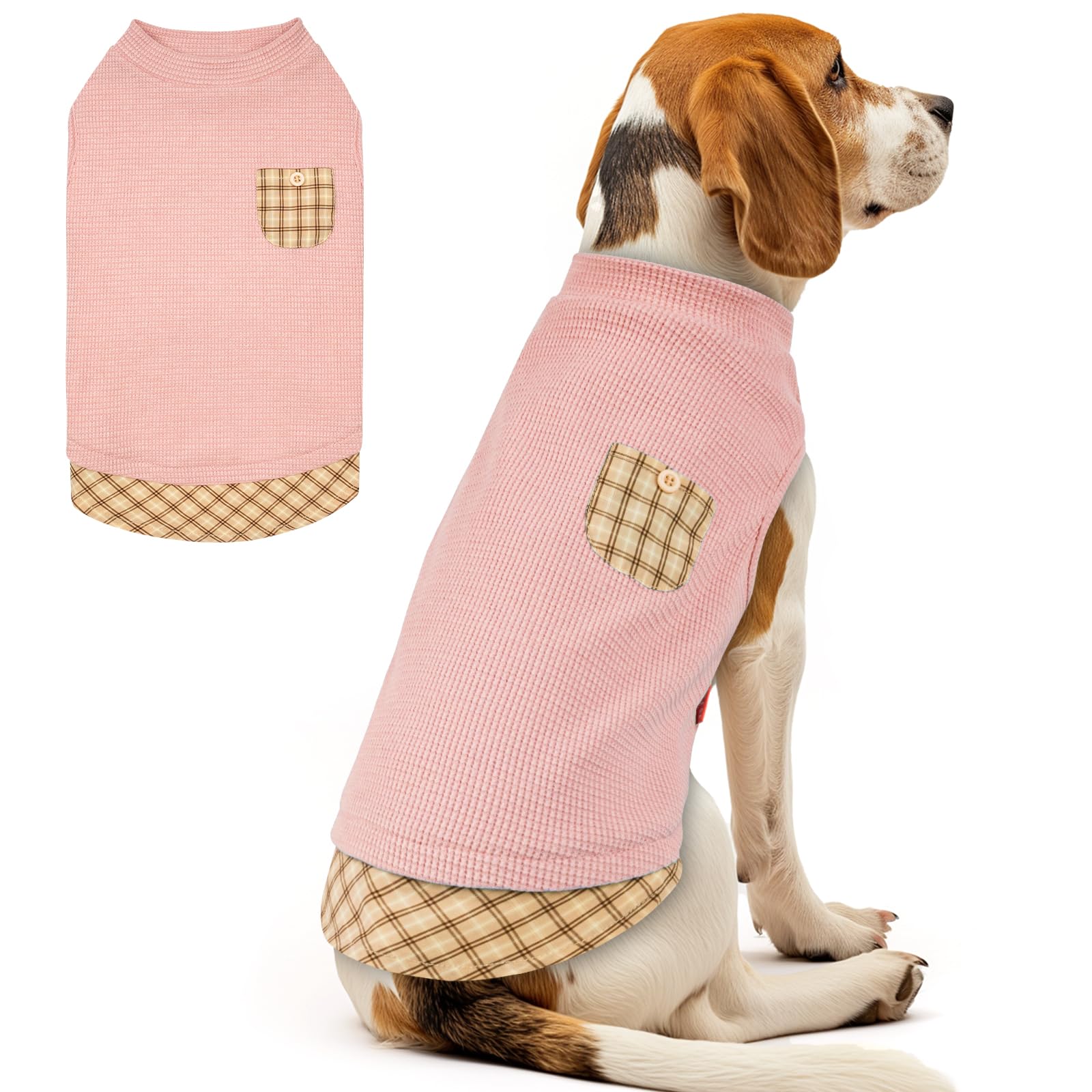PlaidPup Waffle Vest: Soft, Stretchy, & Cute! - Pet Supplies by Handbags Specialist Headquarter | Available at Handbags Specialist Headquarter
