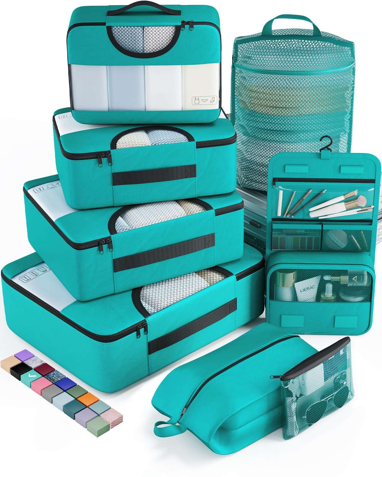 Veken Travel Cubes - 8 Piece Set - Luggage Travel Bags by Handbags Specialist Headquarter | Available at Handbags Specialist Headquarter