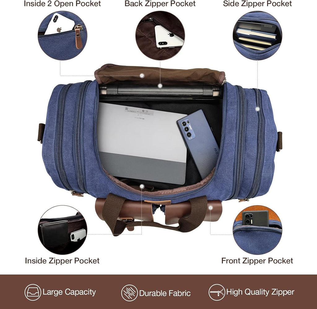 Wildroad 50L Waxed Canvas Waterproof Duffle Bag