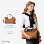BOSTANTEN Leather Satchel Crossbody Handbag for Women