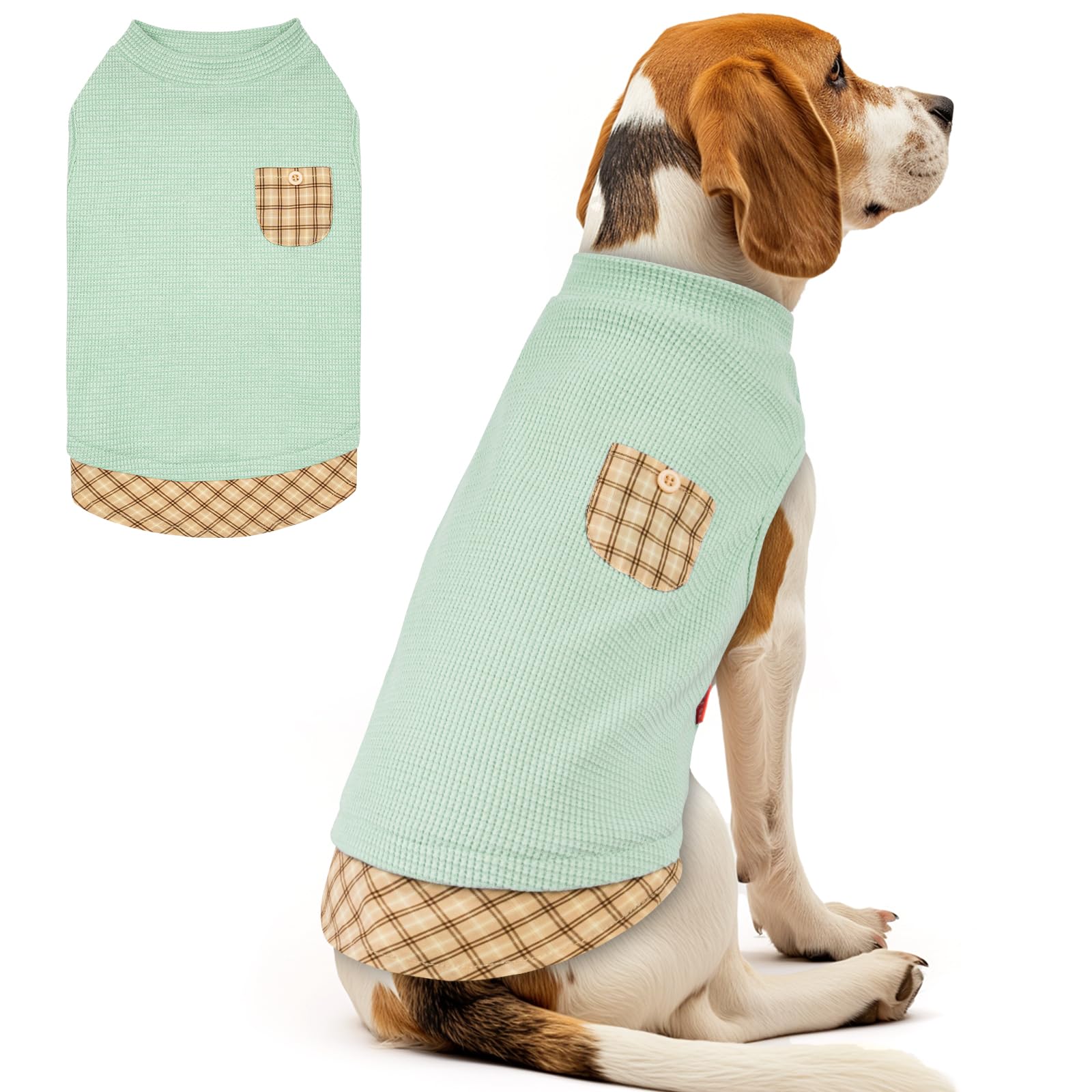 PlaidPup Waffle Vest: Soft, Stretchy, & Cute! - Pet Supplies by Handbags Specialist Headquarter | Available at Handbags Specialist Headquarter