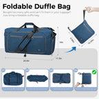 Foldable 65L Duffle Bag with Shoe Compartment