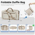Foldable 65L Duffle Bag with Shoe Compartment