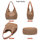 Worldlyda Women Canvas Embroidered Hobo Tote Bag