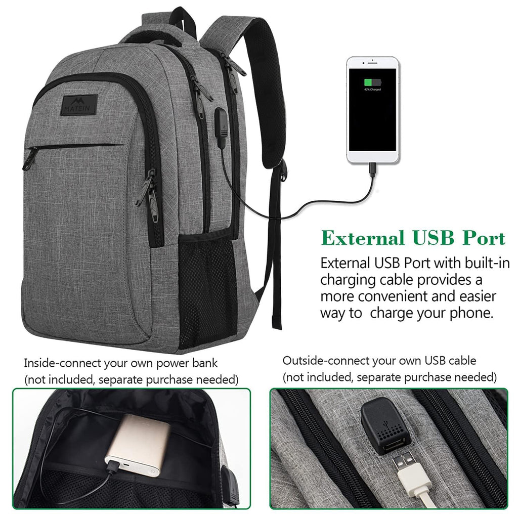 MATEIN SleekGuard Laptop Backpack with USB Port - Backpack Bags by Handbags Specialist Headquarter | Available at Handbags Specialist Headquarter