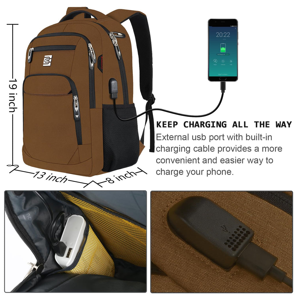 SecureSlim Laptop Backpack with USB & Water Resistance - Backpack Bags by Handbags Specialist Headquarter | Available at Handbags Specialist Headquarter