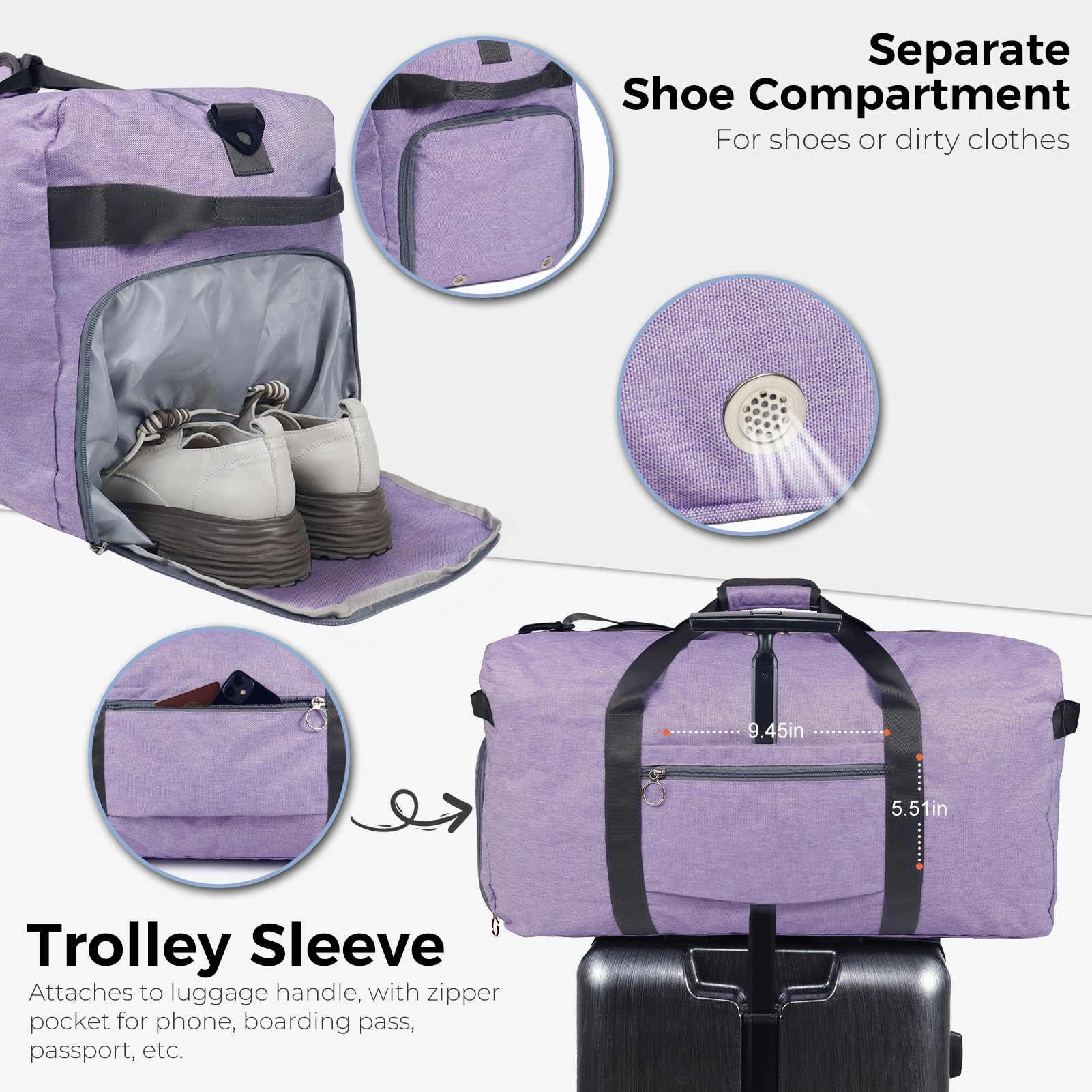 VoyageMax 65L Foldable Duffel - Water-Repellent