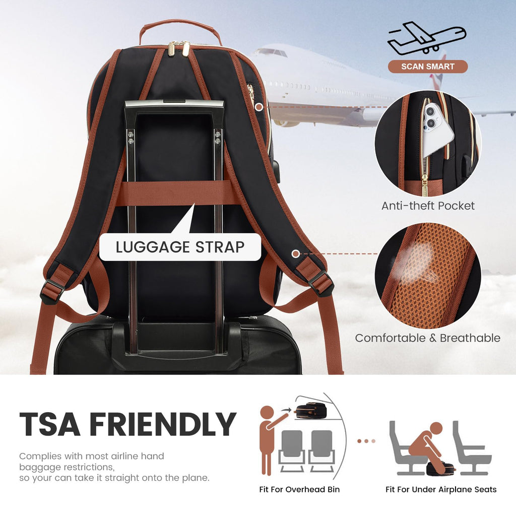 Chic Leather Laptop Backpack for Women - LoveVook - Backpack Bags by Handbags Specialist Headquarter | Available at Handbags Specialist Headquarter