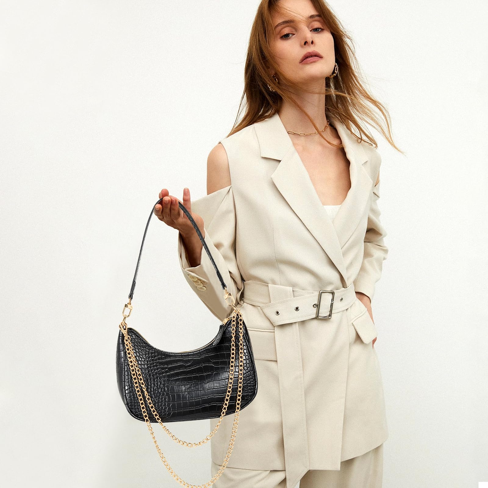 Retro Chic Hobo Bag - Cute Underarm Purse - Shoulder Bags by Handbags Specialist Headquarter | Available at Handbags Specialist Headquarter