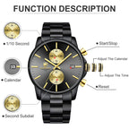 Golden Hour Elite Chrono Steel Men’s Quartz Watch
