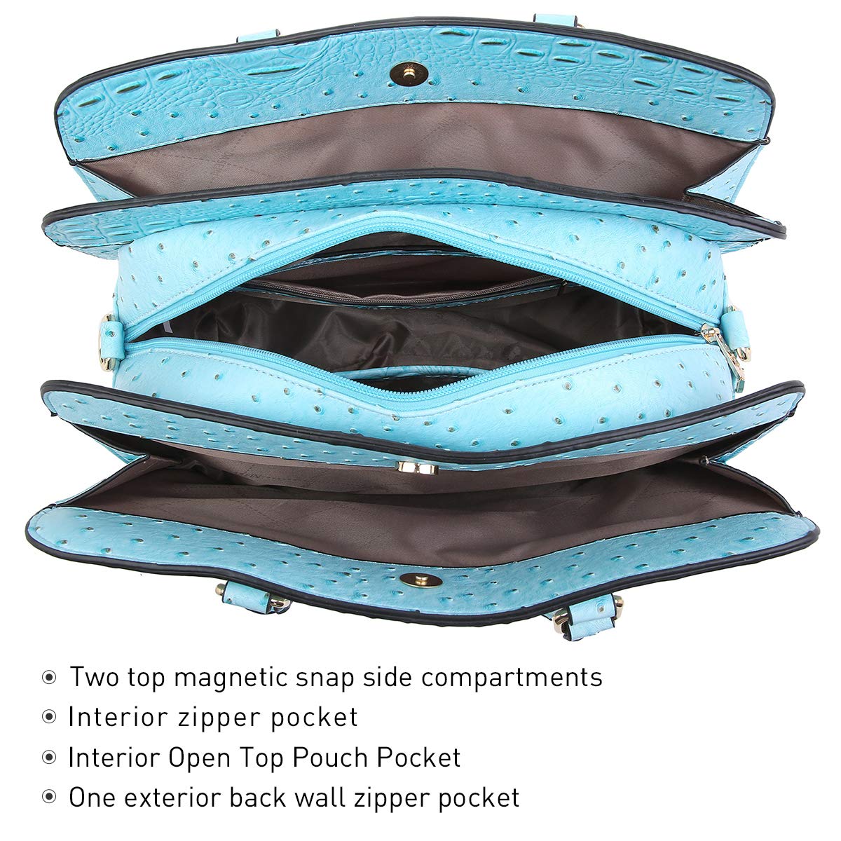 Women’s 2pc Tote & Wallet Handbag Set with 3 Compartments