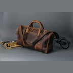 Leather Travel Duffle Bag Cabin Friendly Carry-On