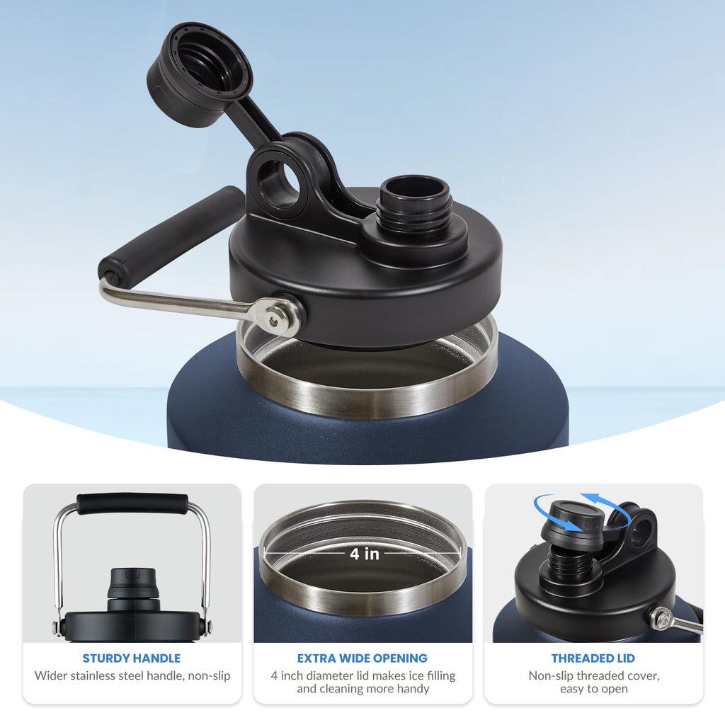 HydraGuard 128oz: Dual-Vacuum Stainless Water Jug - Water Bottles by Handbags Specialist Headquarter | Available at Handbags Specialist Headquarter