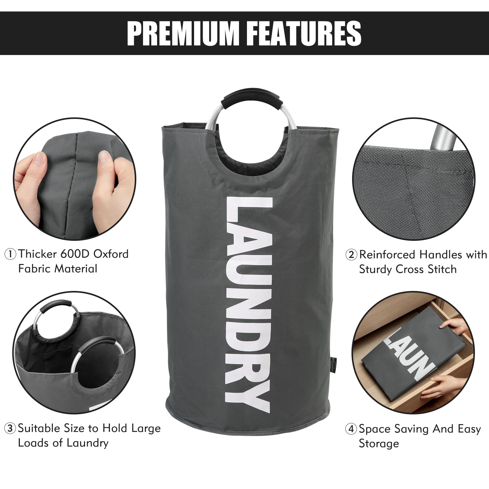 FoldAway Laundry Hamper - Laundry Baskets by Handbags Specialist Headquarter | Available at Handbags Specialist Headquarter