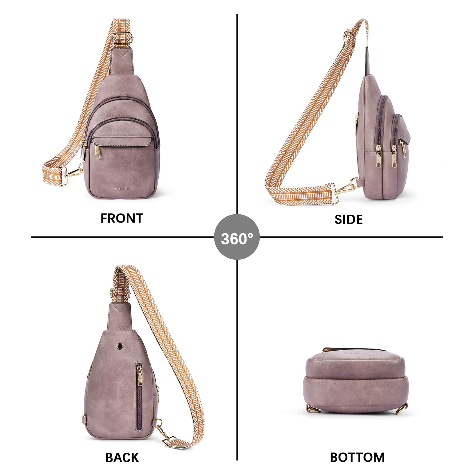 BOSTANTEN Chic Leather Crossbody Sling Bag -  by Handbags Specialist Headquarter | Available at Handbags Specialist Headquarter